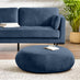 Otis Midnight Blue Velvet Footstool