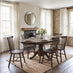 Padstow Dark Brown Round Extending Dining Table & 6 Dark Brown Lilibet Chairs
