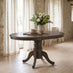 Padstow Round Black Oak Effect Solid Wood Extending 4-6 Seater Dining Table
