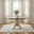 Padstow Round Whitewashed and Light Grey Solid Wood Extending 4-6 Seater Dining Table