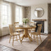 Padstow Oak Effect Round Extending Dining Table & 4 Oak Effect Lilibet Chairs