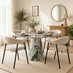 Palma Round Green Marble Effect Dining Table & 4 Delos Chairs