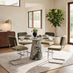 Palma Round Green Marble Effect Dining Table & 4 Green Remy Chairs