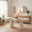 Palma Oval Cream Marble Effect Dining Table & 8 Layla Swivel Chairs