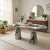 Palma Oval Green Marble Effect 6-8 Seater Dining Table