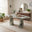 Palma Oval Green Marble Effect Dining Table & 8 Layla Swivel Chairs