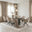 Palma Oval Green Marble Effect Dining Table & 8 Layla Swivel Chairs