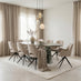 Palma Oval Green Marble Effect Dining Table & 8 Layla Swivel Chairs