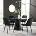 Palma Black Semi Gloss Round Dining Table & 4 Black Pesaro Black Leg Chairs