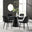 Palma Black Semi Gloss Round Dining Table & 4 Black Pesaro Black Leg Chairs