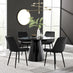 Palma Black Semi Gloss Round Dining Table & 4 Black Pesaro Black Leg Chairs