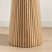 Penlee Round Travertine Stone & Oak Effect Side Table