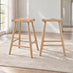 2x Penny Oak Effect Solid Wood Bar Stools