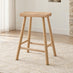 2x Penny Oak Effect Solid Wood Bar Stools