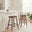 2x Penny Walnut Effect Solid Wood Bar Stools