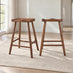 2x Penny Walnut Effect Solid Wood Bar Stools