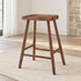 2x Penny Walnut Effect Solid Wood Bar Stools