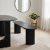 Penrose Oval Black Dining Table & 2 Benches