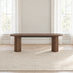 Penrose Oval Walnut & Marble Effect Dining Table & 2 Benches