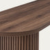 Penrose Oval Walnut & Marble Effect Dining Table & 2 Benches