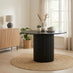 Penrose Round Black Wood Slatted 4-6 Seater Dining Table