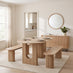 Penrose Oval Oak Effect Dining Table & 2 Benches