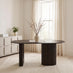Penrose Oval Black Wood Effect 6 Seater Dining Table