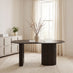 Penrose Oval Black Dining Table & 2 Benches