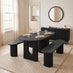 Penrose Oval Black Wood Effect 6 Seater Dining Table