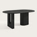 Penrose Oval Black Wood Effect 6 Seater Dining Table