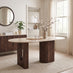 Penrose Oval Walnut & Marble Effect Dining Table & 2 Benches