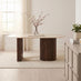 Penrose Oval Walnut and Marble Effect 6 Seater Dining Table