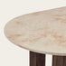 Penrose Oval Walnut & Marble Effect Dining Table & 2 Benches