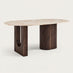 Penrose Oval Walnut and Marble Effect 6 Seater Dining Table