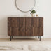 Penrose 4 Drawer Walnut Wood & Marble Effect Wide Chest of Drawers