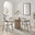 Penrose Round Oak Effect Wood Dining Table 4 Grey Rhea Chairs