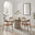 Penrose Round Oak Effect Wood Dining Table 4 Terracotta Rhea Chairs