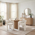Penrose Oak Effect Round Dining Table & 4 Cream Roxy Chairs