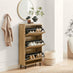 Penrose 3 Door Oak Effect Wood Shoe Storage Cabinet