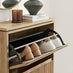 Penrose 3 Door Oak Effect Wood Shoe Storage Cabinet