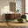 Penrose Walnut And Cream Marble Effect 3 Door Large Sideboard