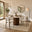Penrose Round Cream Marble Effect Dining Table 4 Light Grey Mirelle Chairs