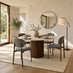 Penrose Round Cream Marble Effect Dining Table 4 Grey Mirelle Chairs