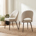 Penrose Walnut & Marble Effect Round Dining Table & 4 Beige Peri Chairs