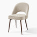 Penrose Walnut & Marble Effect Round Dining Table & 4 Beige Peri Chairs