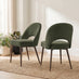 2x Peri Green Boucle Dining Chairs