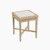 Pyrenees Square White Oak Wood & Marble Bedside Table