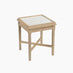 Pyrenees Square White Oak Wood & Marble Bedside Table