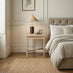 Pyrenees Square White Oak Wood & Marble Bedside Table