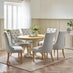 Padstow Cream Wooden Extending Dining Table & 6 Belgravia Chairs